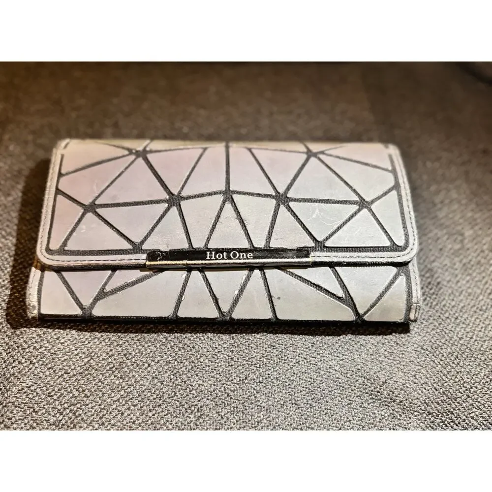 Geometric Holographic Prism Handbag Purse Matching Wallet Iridescent Crossbody